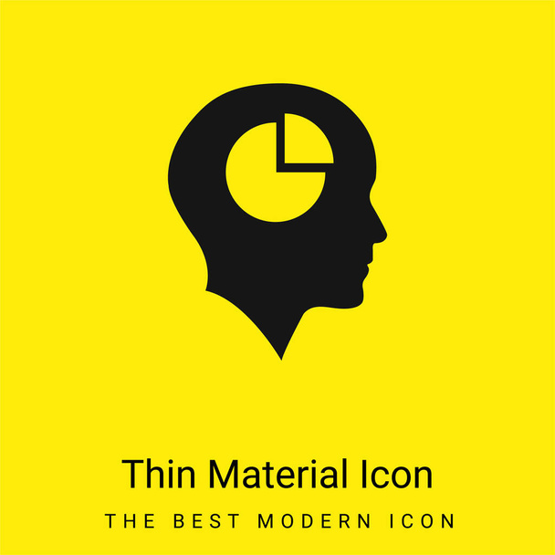 Plešatá hlava s koláčovou grafikou Uvnitř minimální jasně žlutá ikona materiálu - Vektor, obrázek