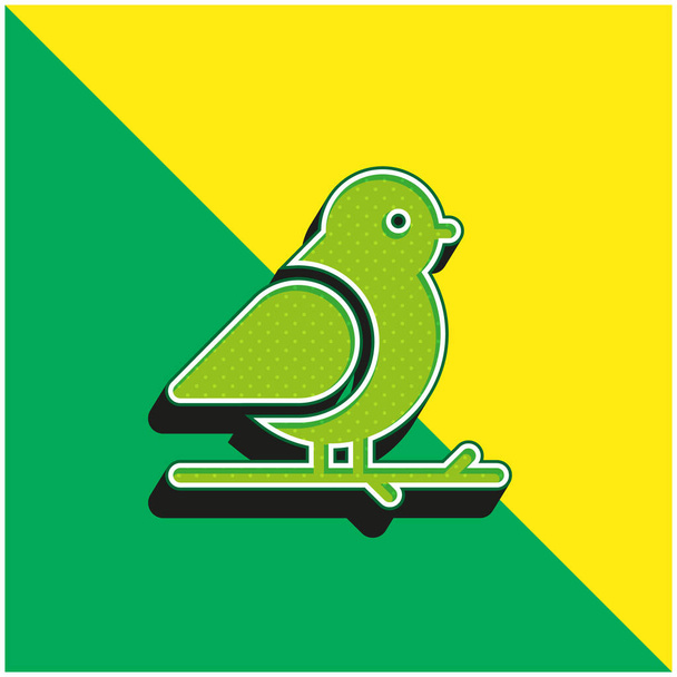 Bird Green e giallo moderno logo icona vettoriale 3d - Vettoriali, immagini