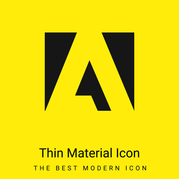 Adobe minimaal helder geel materiaal icoon - Vector, afbeelding