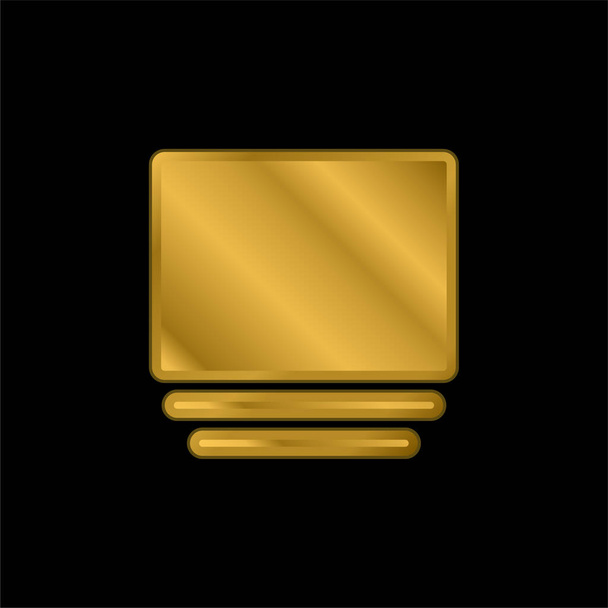 Pozlacená metalická ikona nebo vektor loga alba - Vektor, obrázek