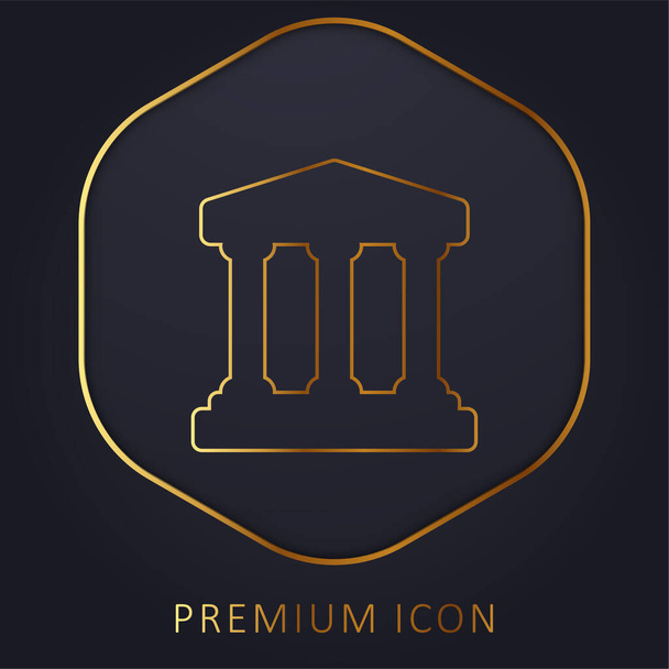 Bank Symbol arany vonal prémium logó vagy ikon - Vektor, kép