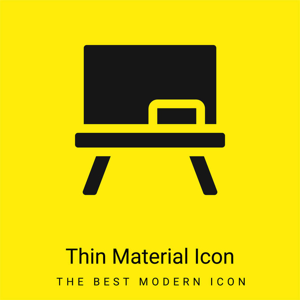 Tableau noir minimal jaune vif icône matérielle - Vecteur, image