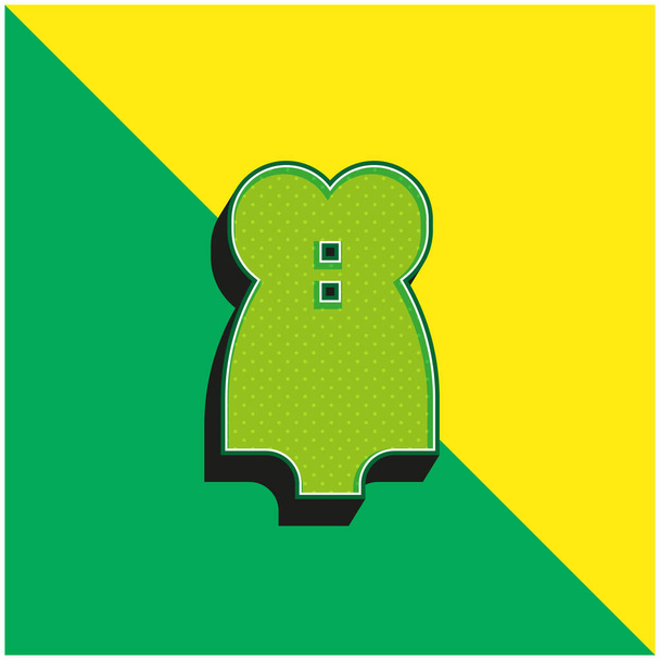 Bodysuit Zelené a žluté moderní 3D vektorové logo - Vektor, obrázek