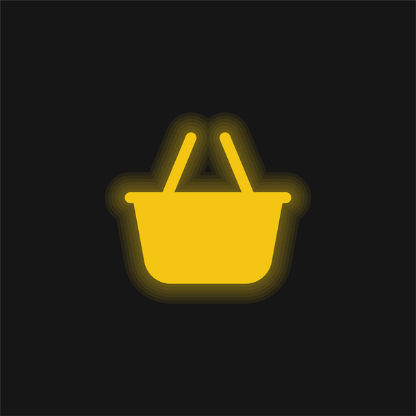 Cesta amarillo brillante icono de neón - Vector, imagen