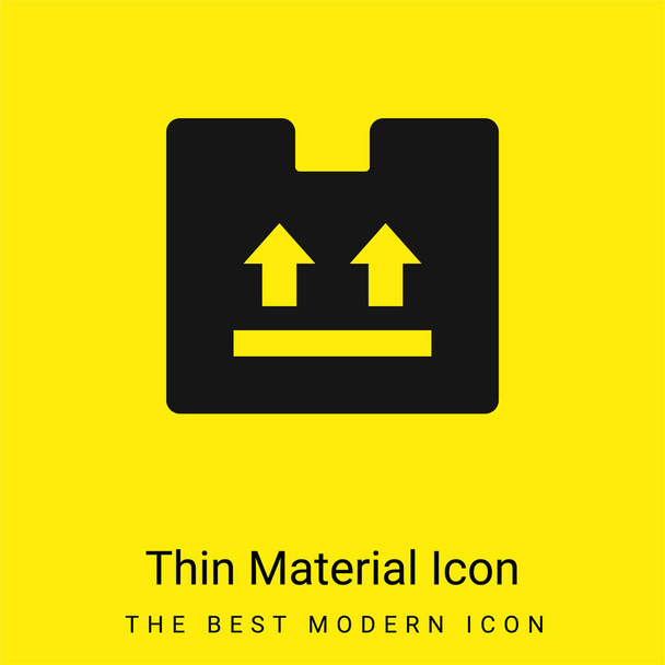 Doos minimaal helder geel materiaal icoon - Vector, afbeelding
