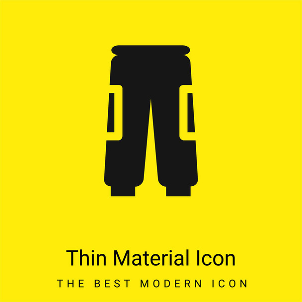 Táska nadrág minimális fényes sárga anyag ikon - Vektor, kép