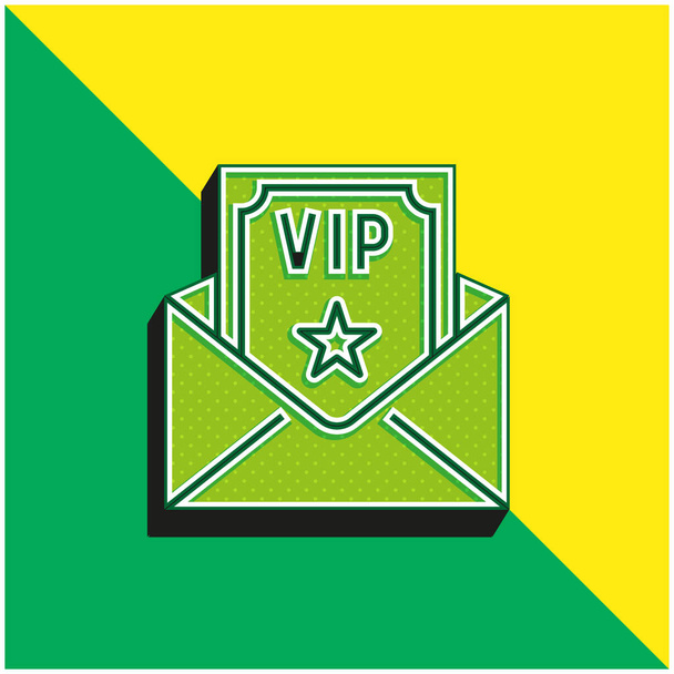 Geburtstag und Party Grün und Gelb modernes 3D-Vektor-Symbol-Logo - Vektor, Bild