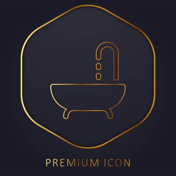 Linea dorata bagno logo premium o icona - Vettoriali, immagini