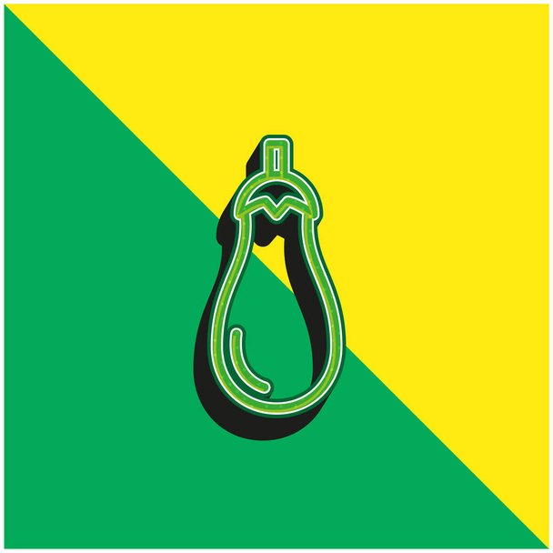 Велика баклажана Зелено-жовтий сучасний 3d векторний логотип
 - Вектор, зображення