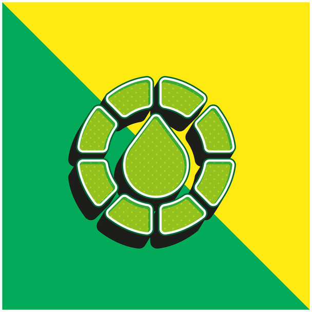Bulanık Yeşil ve Sarı Modern 3D vektör simgesi logosu - Vektör, Görsel