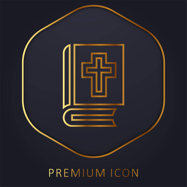 La Bibbia linea dorata logo premium o icona - Vettoriali, immagini