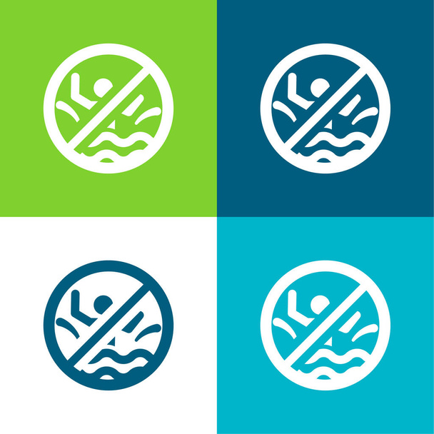 Bombing Flat four color minimal icon set - Vector, Image