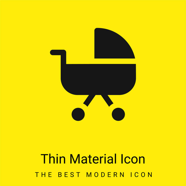 Transporte del bebé icono de material amarillo brillante mínimo - Vector, imagen