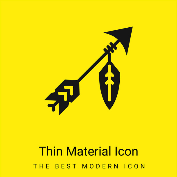 Nyíl minimális fényes sárga anyag ikon - Vektor, kép