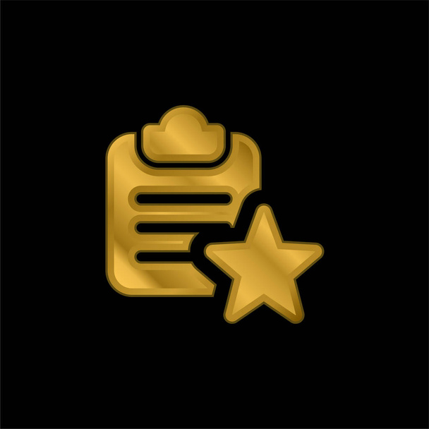 Marcador chapado en oro icono metálico o logotipo vector - Vector, Imagen