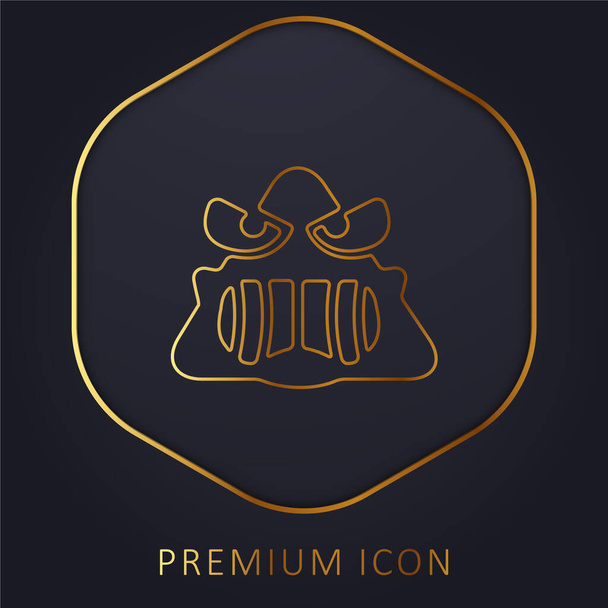 Angry Face golden line premium logo or icon - Vector, Image