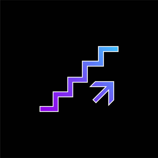 Ascending Stairs Signal blue gradient vector icon - Vector, Image
