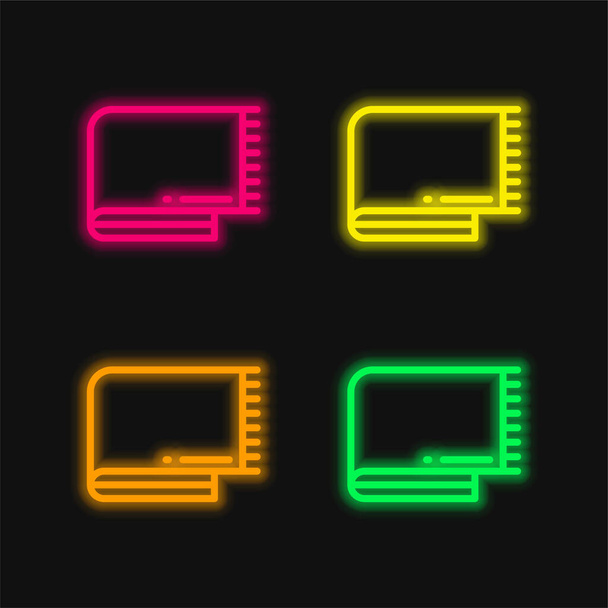 Deka čtyři barvy zářící neonový vektor ikona - Vektor, obrázek