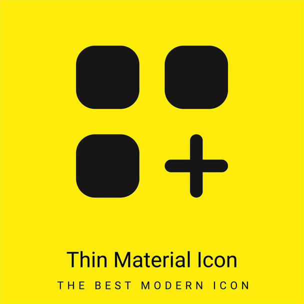 Aplicación mínima icono de material amarillo brillante - Vector, Imagen