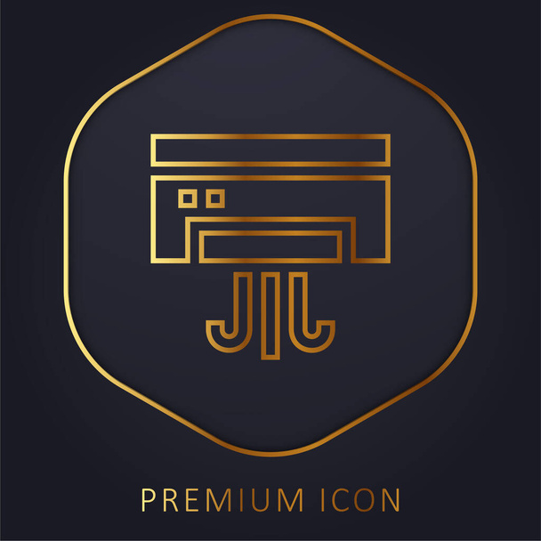Ac linha dourada logotipo premium ou ícone - Vetor, Imagem