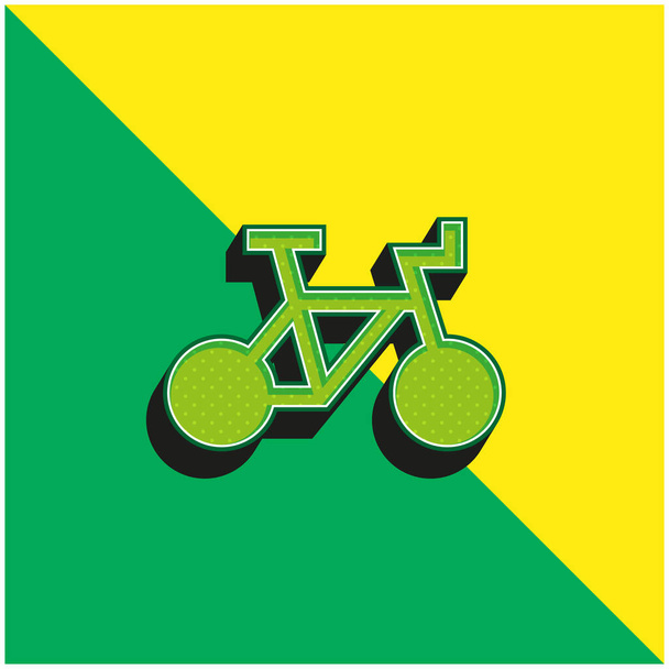 Bicicleta verde y amarillo moderno vector 3d icono del logotipo - Vector, imagen