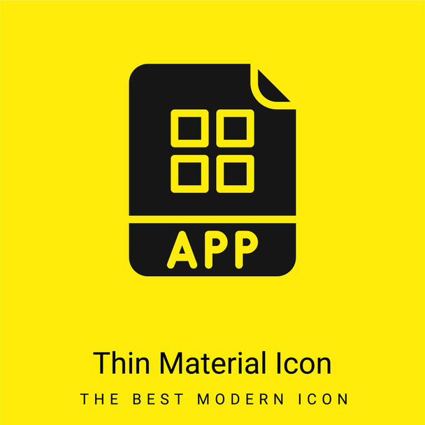 Aplicación mínima icono de material amarillo brillante - Vector, imagen