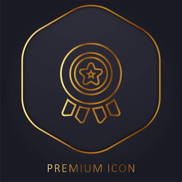 Logo o icono premium de línea dorada americana - Vector, Imagen