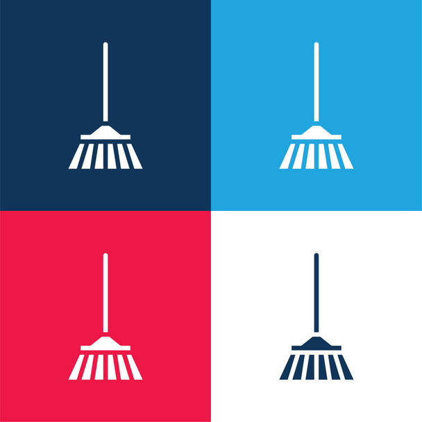 Bloom blue and red four color minimal icon set - Vector, Image