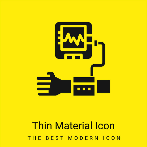 Krevní tlak minimální jasně žlutý materiál ikona - Vektor, obrázek