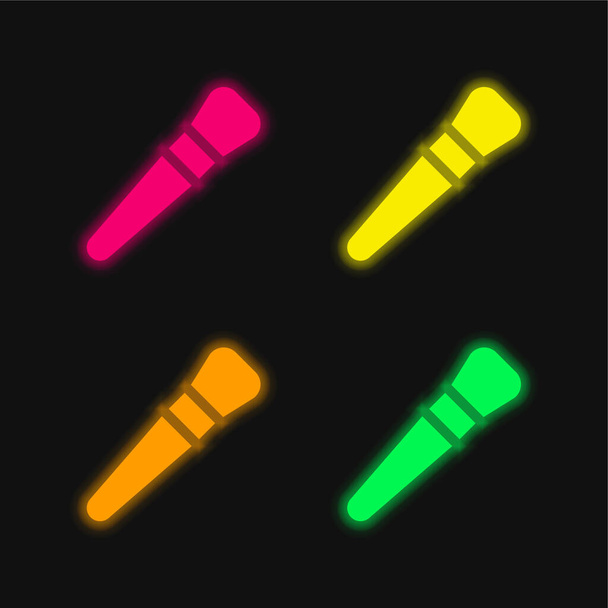 Schönheit vier Farben leuchtenden Neon-Vektor-Symbol - Vektor, Bild