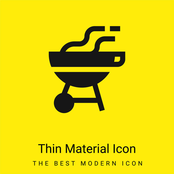 Bbq icona minimale materiale giallo brillante - Vettoriali, immagini