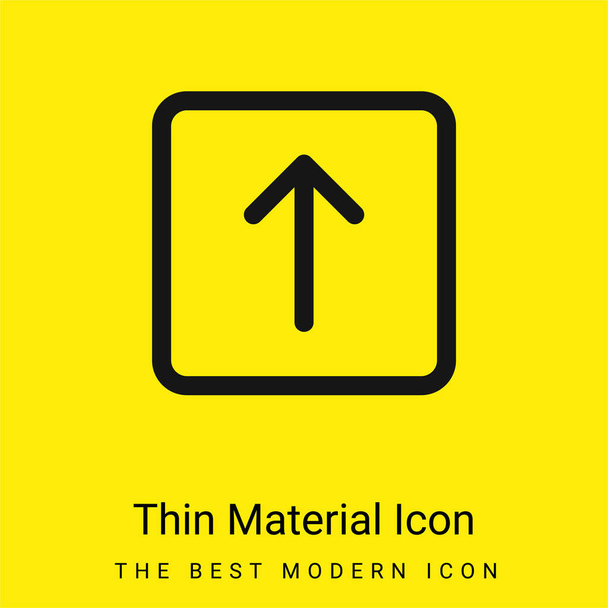 Pijl Omhoog minimaal helder geel materiaal icoon - Vector, afbeelding