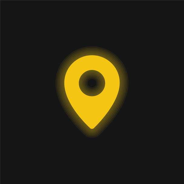 Black Placeholder Variante giallo icona al neon incandescente - Vettoriali, immagini