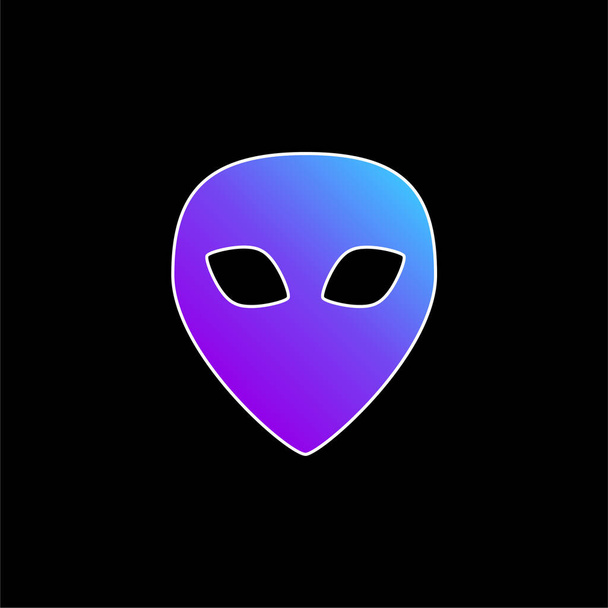 Alien Black Head Shape blu gradiente icona vettoriale - Vettoriali, immagini
