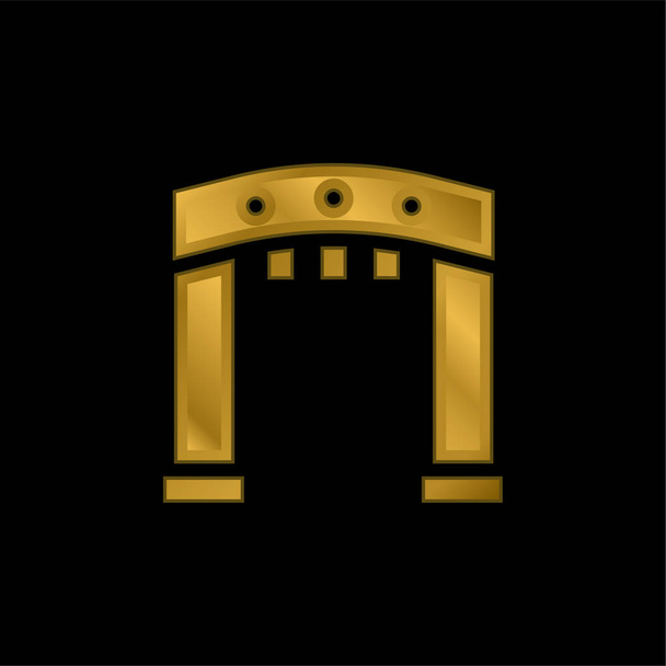 Дуговий золотий металевий значок або вектор логотипу
 - Вектор, зображення