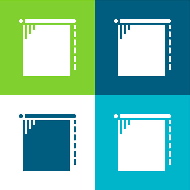 Blind Flat Minimal Icon Set mit vier Farben - Vektor, Bild