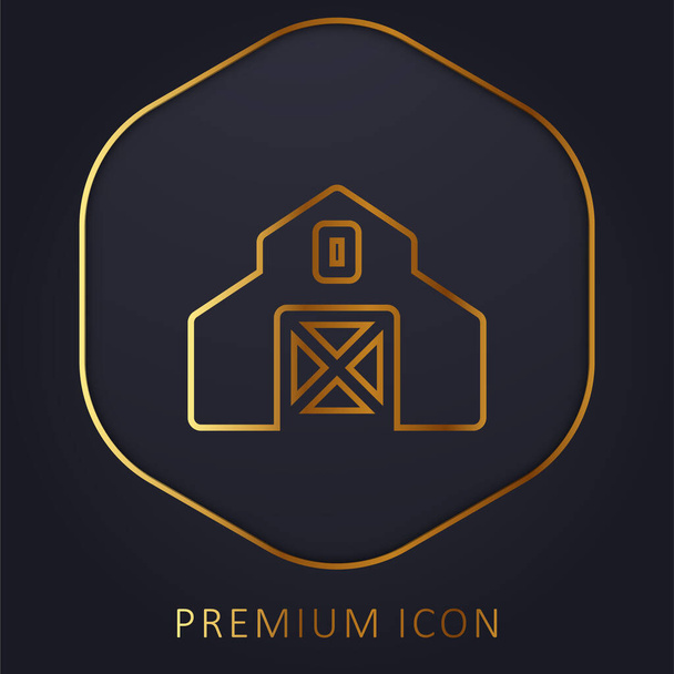Барн Золота лінія преміум логотип або значок
 - Вектор, зображення