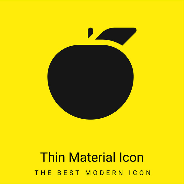 Яблоко минимальный ярко желтый материал значок - Вектор,изображение