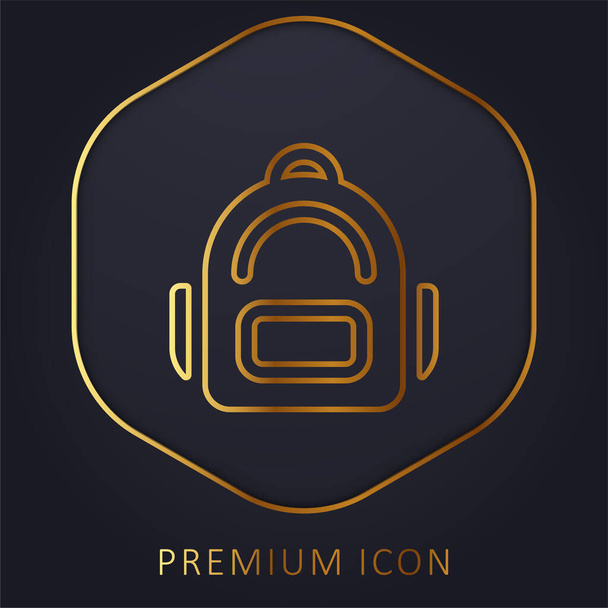 Zaino linea dorata logo premium o icona - Vettoriali, immagini