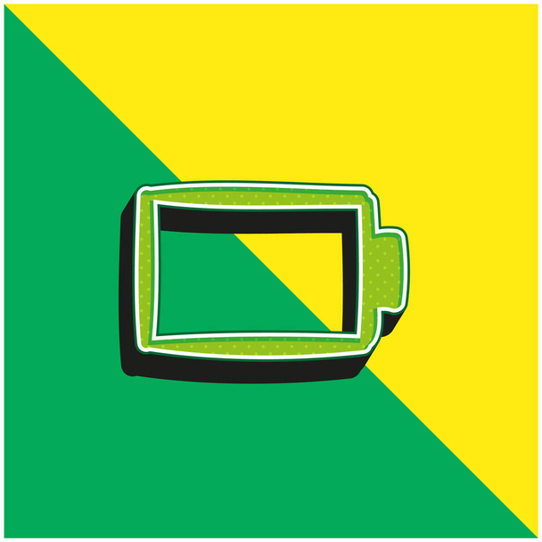 Bateria verde e amarelo moderno logotipo do ícone do vetor 3d - Vetor, Imagem