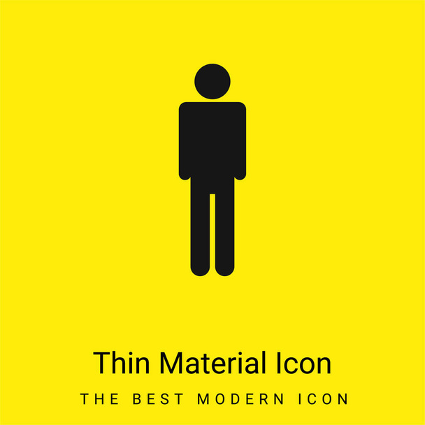 Silhouette de base minimale icône de matériau jaune vif - Vecteur, image