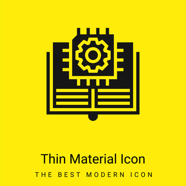 Umělá inteligence minimální jasně žlutá ikona materiálu - Vektor, obrázek