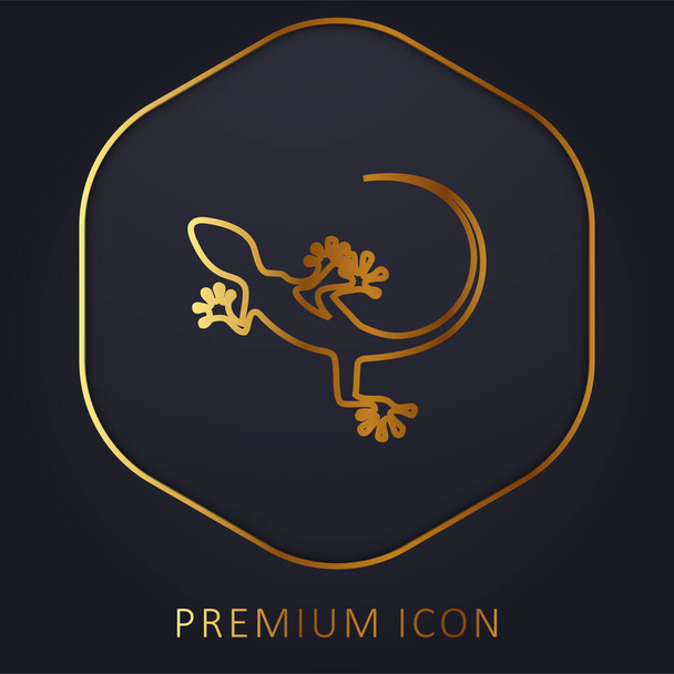 Логотип или иконка золотой линии животных - Вектор,изображение