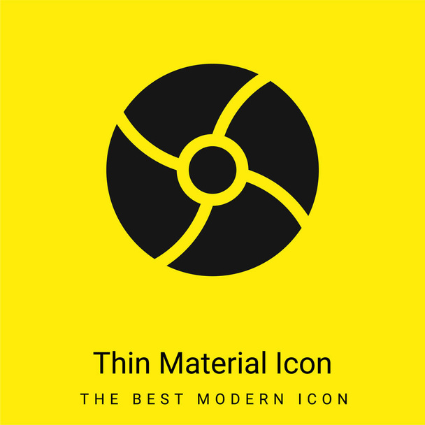 Balle de plage icône matérielle jaune vif minimale - Vecteur, image