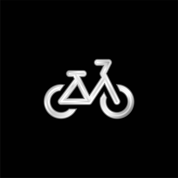 Icône métallique argentée bicyclette - Vecteur, image