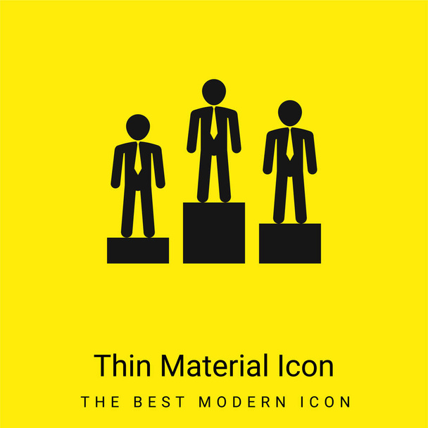 Meilleure équipe d'homme d'affaires de trois minime icône de matériau jaune vif - Vecteur, image