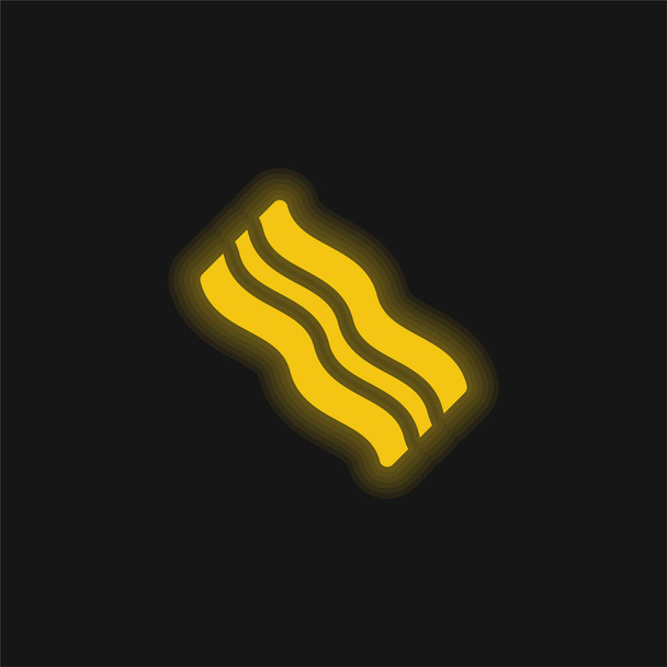 Bacon yellow glowing neon icon - Vector, Image