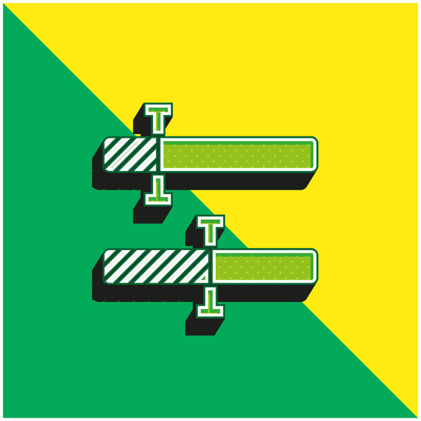 Bar Chart Zöld és sárga modern 3D vektor ikon logó - Vektor, kép