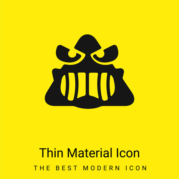 Angry Face minimal bright yellow material icon - Vector, Image
