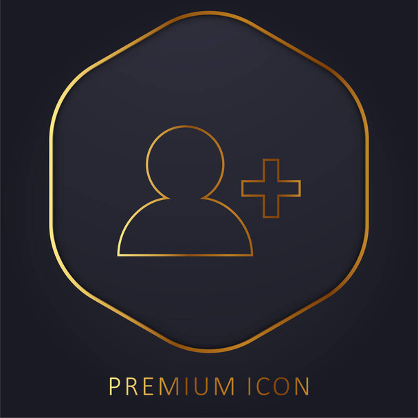 Добавить логотип или значок премиум-класса золотой линии - Вектор,изображение